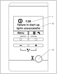 Vaillant Ecotec New Display F28 Reset Button